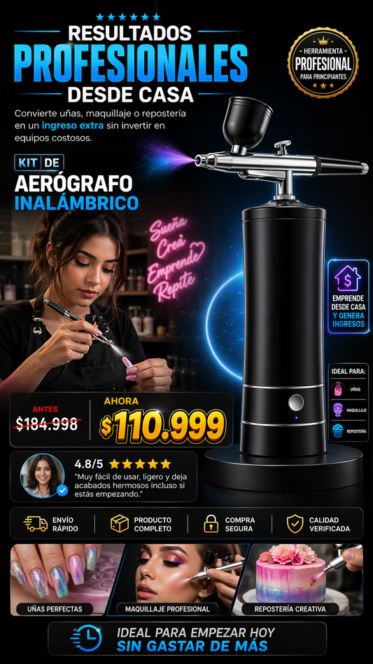 🎨kit de aerógrafo inalámbrico PREMIUM✨